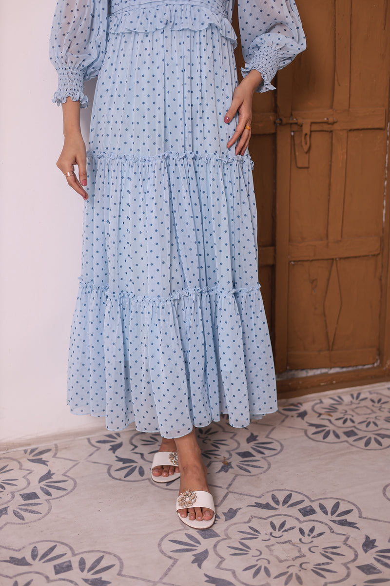 Western dress Light Blue